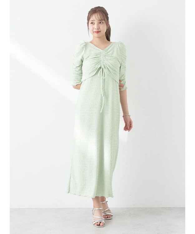 earth music&ecology やわらかカットソーレイヤード見えワンピース Mint Green