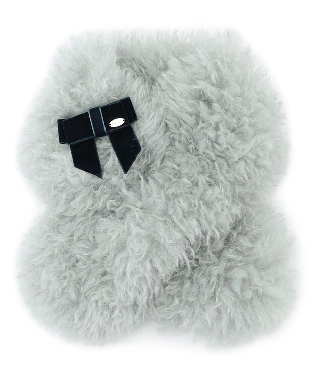 TOCCA 【ブローチ取り外し可】VELVET RIBBON FURTIPPET ティペット ブルー系