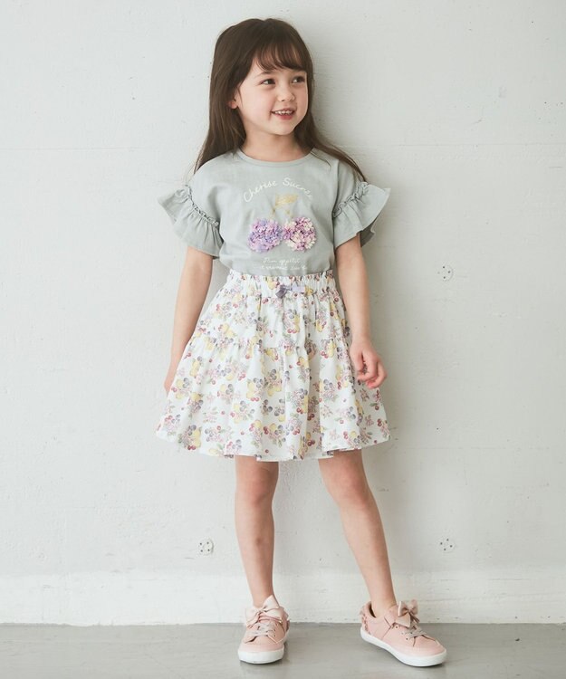 ANY KIDS 総柄スカパン ホワイト系×フルーツ