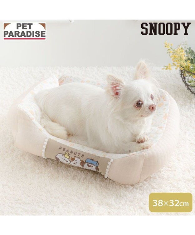 PET PARADISE スヌーピー カドラー Ｓ 《のほほん柄》　 ライトベージュ