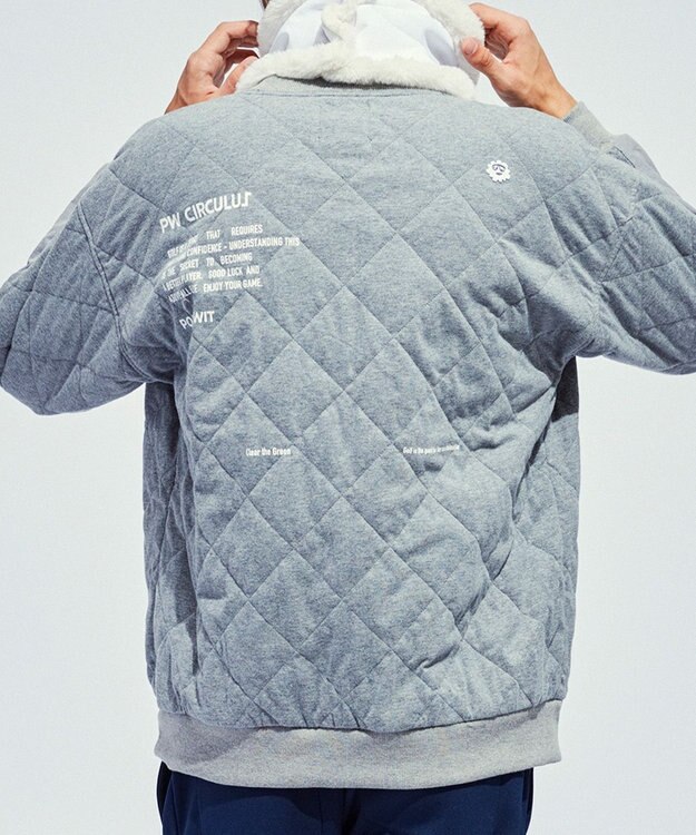 PW CIRCULUS 【裏地付き/防寒】【MEN】キルティングスエットプルオーバー グレー系