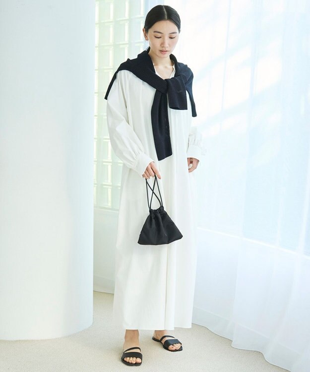 UNFILO L コンフォート シャツワンピース オフ