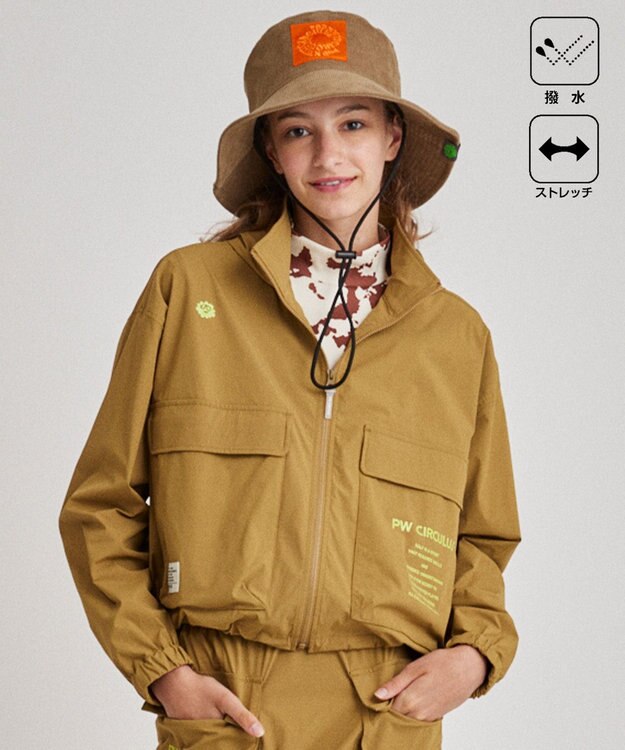 PW CIRCULUS 【撥水加工/軽量/ストレッチ】【WOMEN】ビッグポケット ブルゾン ベージュ系