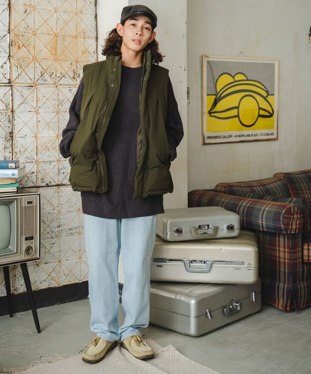 WEGO デニムイージーワイドパンツ デニム淡色