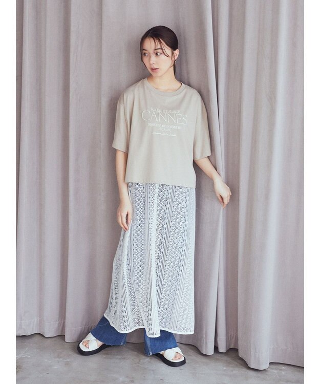 earth music&ecology ＣＡＮＮＥＳ　ショートＴ Beige