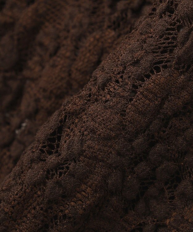 AMERICAN HOLIC 半袖襟付きレースカーディガン Brown