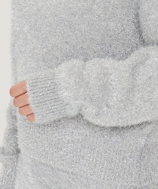 uncrave ラメ シャギー ニット プルオーバー（uncrave STANDARD） シルバー×ライトグレー