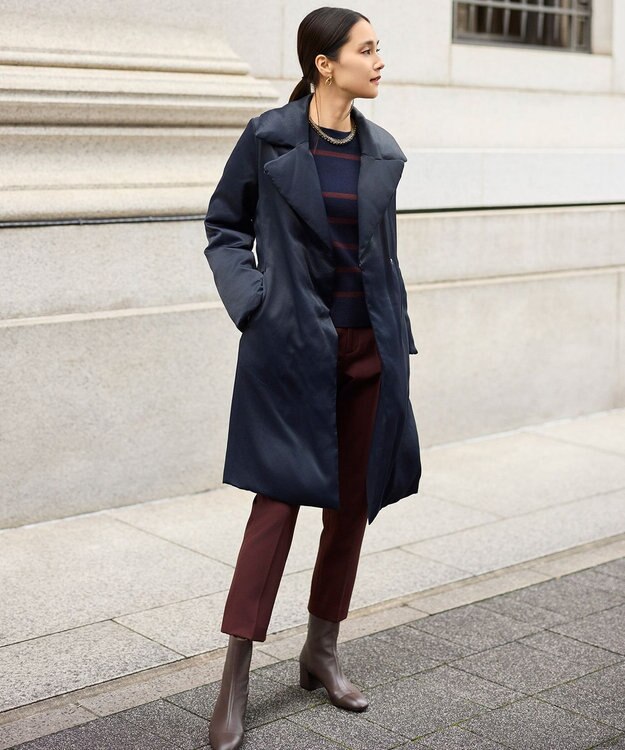 自由区 L 【17号サイズまで展開】ブライトダウン コート ネイビー