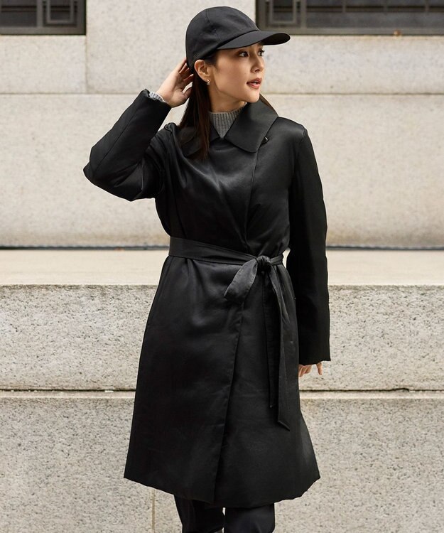 自由区 L 【17号サイズまで展開】ブライトダウン コート ブラック