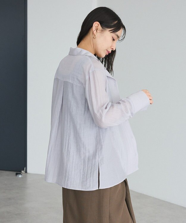 CRAFT STANDARD BOUTIQUE シアーオープンカラーシャツ Light Purple
