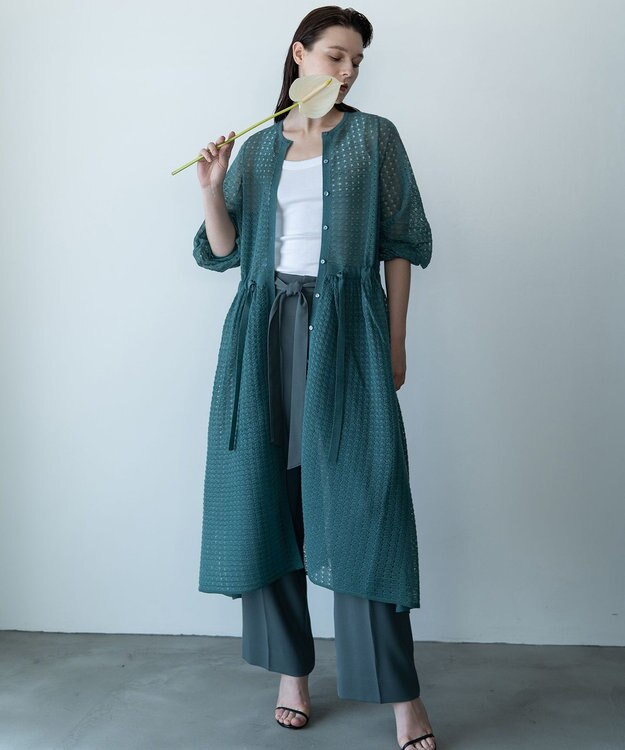 自由区 【カトリエムブーケ】Texture forme フォルムワンピース スモーキーブルー