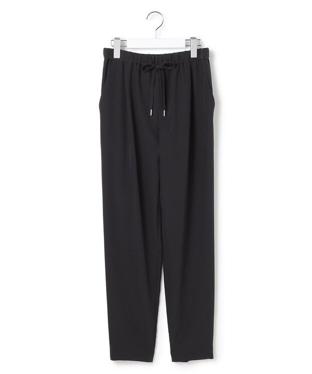 23区 L 【R(アール)】ライトダブルクロス ドロスト テーパードパンツ ブラック系