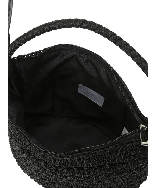 Green Parks ・ｃａｃｈｅ　ｃａｃｈｅ　柄編みワンハンドルミニバッグ Black