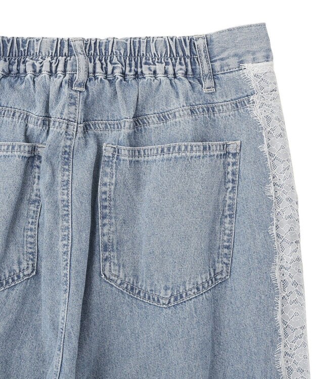 Green Parks サイドレースデニムワイドパンツ Light Indigo