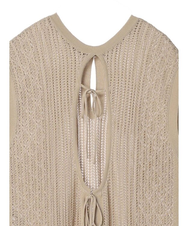 Green Parks 前後２Ｗａｙ　透かし柄ニットワンピース Beige