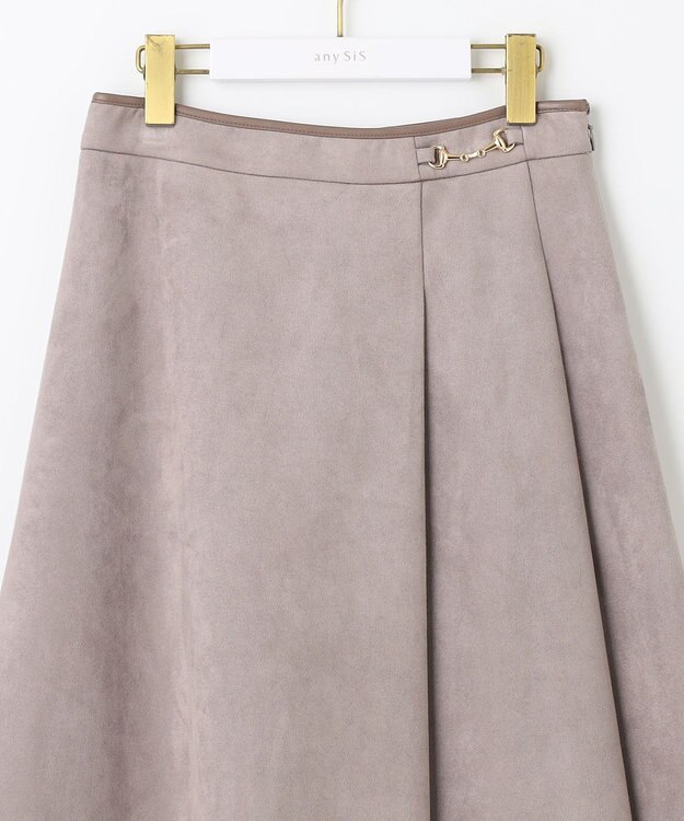 ANY SIS 【洗える】スエードライクビット スカート モカグレー