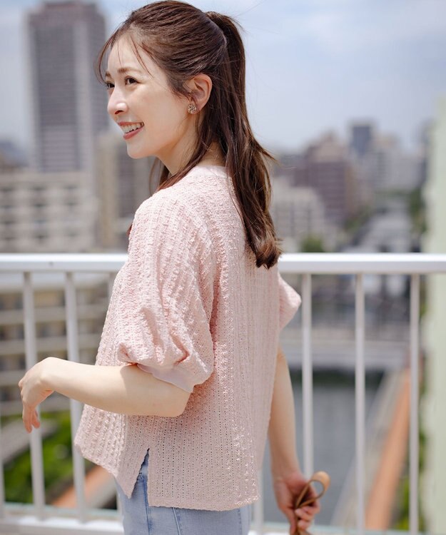 組曲 S レーシージャージーニットライク カットソー ピンク系