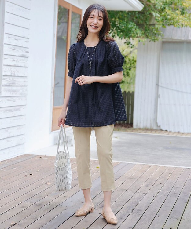 Tiaclasse 【小倉優子さん着用・日本製・洗える】サーラドライ・テーパードパンツ ベージュ