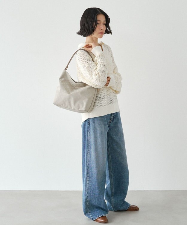 russet  ナイロンジャガード2WAYショルダーバッグ(CE-1693) Ecru