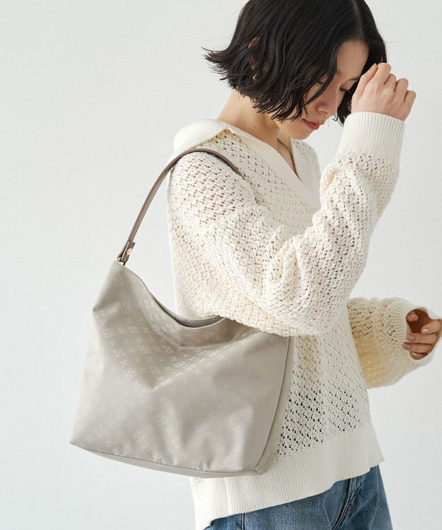 russet  ナイロンジャガード2WAYショルダーバッグ(CE-1693) Ecru