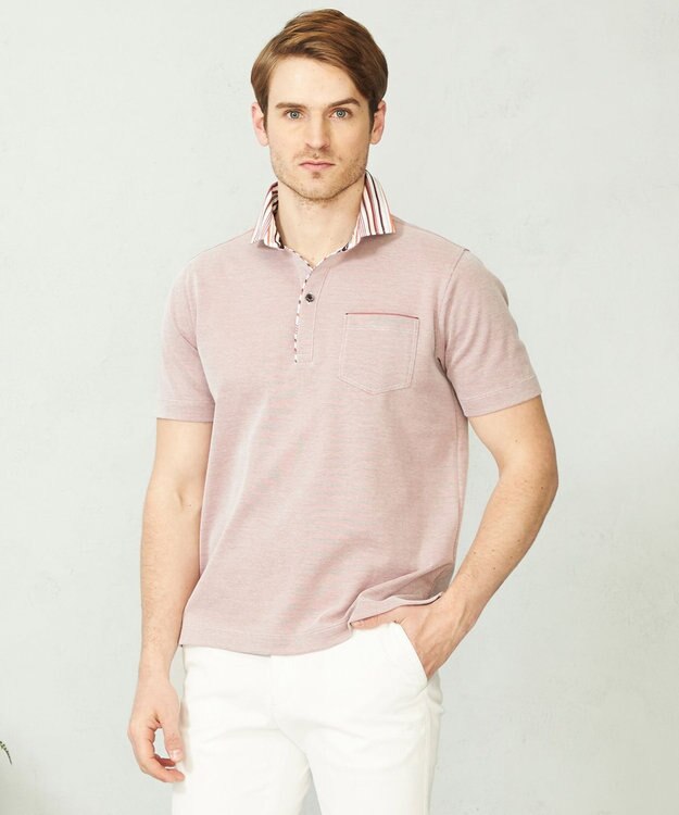 JOSEPH ABBOUD 【カラー豊富】人気！オーガニックコットン使用 ダディポロシャツ レッド系