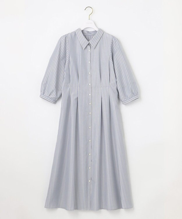 ANY SIS 【UVカット】2WAYレディ シャツ ワンピース ブルーストライプ