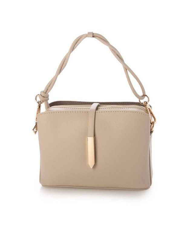 UNBILLION カシュカシュ cachecache / メタルフラップ3つ口ミニショルダー アイボリー