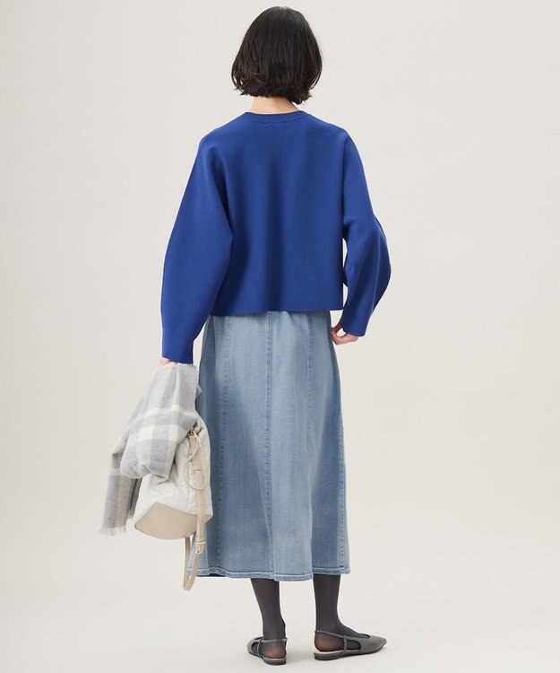 自由区 L 【洗える】ウスカルデニム スカート ライトインディゴ