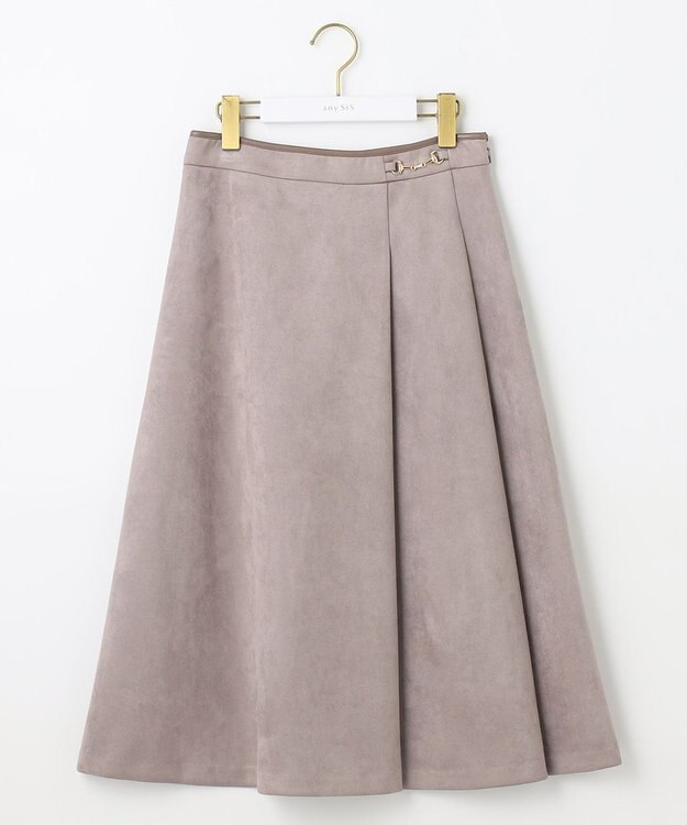 ANY SIS 【洗える】スエードライクビット スカート モカグレー