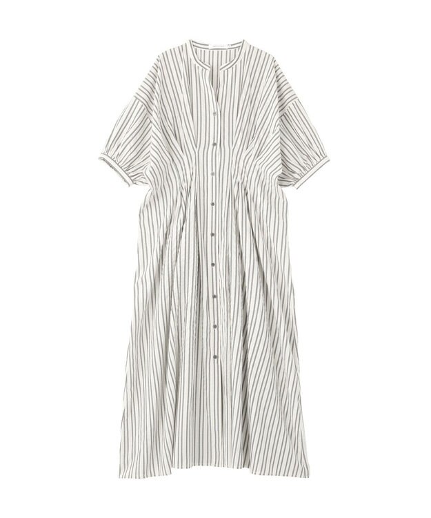 AMERICAN HOLIC アソート柄ウエストタックドルマンシャツワンピース Stripe
