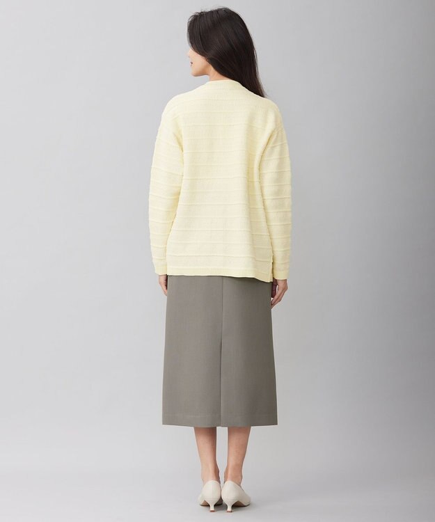 自由区 【洗える】オックスストレッチストレート スカート グレー