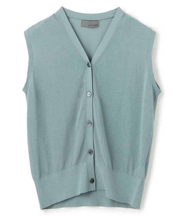 uncrave シアーニット ノースリーブベスト アッシュブルー
