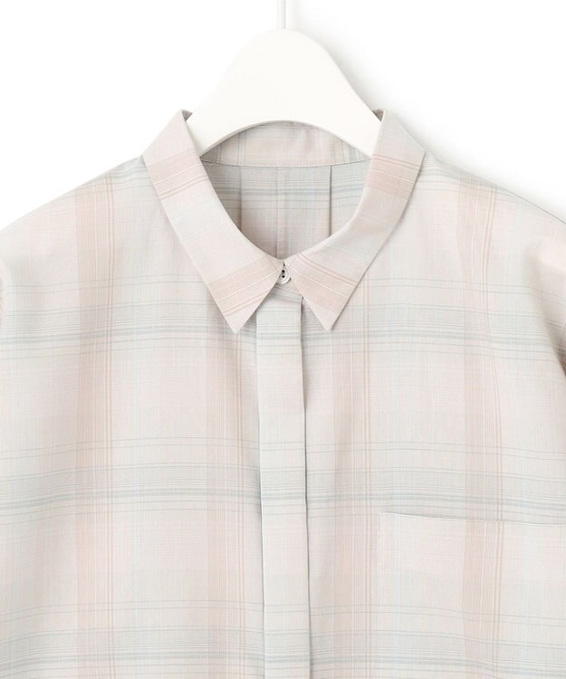 ICB 【洗える】シアーチェック シャツ トープ系