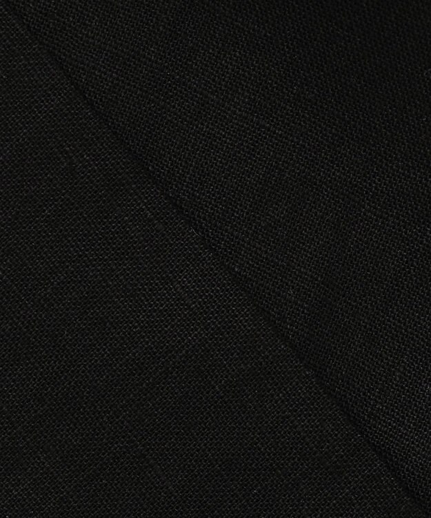 UNFILO 【洗える】リネンレーヨン　ラッフルカラーブラウス ブラック