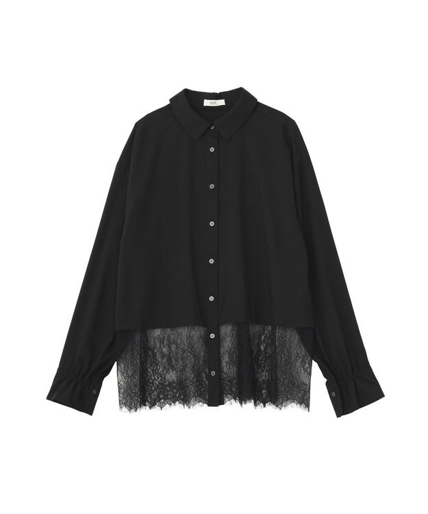earth music&ecology 適ON レースヘムシャツ Off White