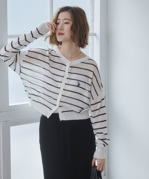 WEGO U.S. POLO ASSN.別注 シアーカーデ ホワイトボーダー