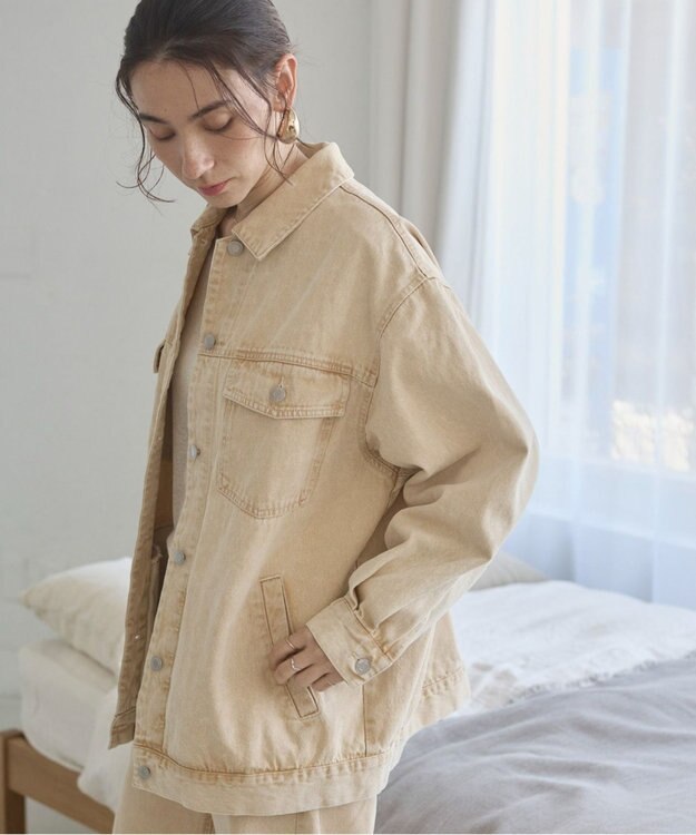WEGO 【ANGIE VINTAGE】オーバーサイズデニムジャケット イエロー