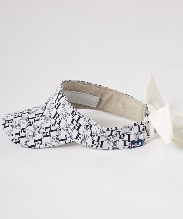 FILA GOLF／marie claire 【FILA GOLF】取り外し可能リボン付きサンバイザー ホワイト