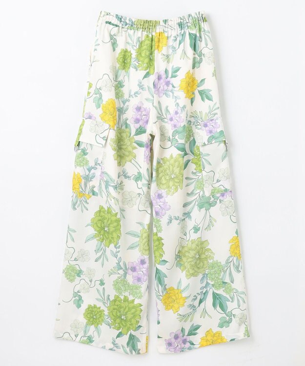 GRACE CONTINENTAL フラワープリントワークパンツ キナリ