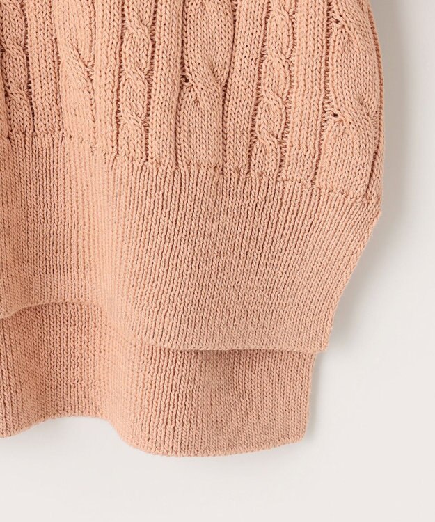 J.PRESS LADIES 【洗える】GIZA MERCERIZE COTTON ケーブル ニット ピンク系
