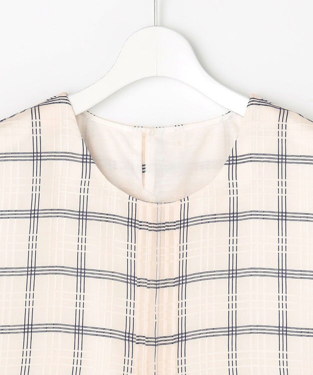 J.PRESS LADIES S 【WEB限定】シアーチェック ノースリーブ カットソー ホワイト×ブラックチェック系3