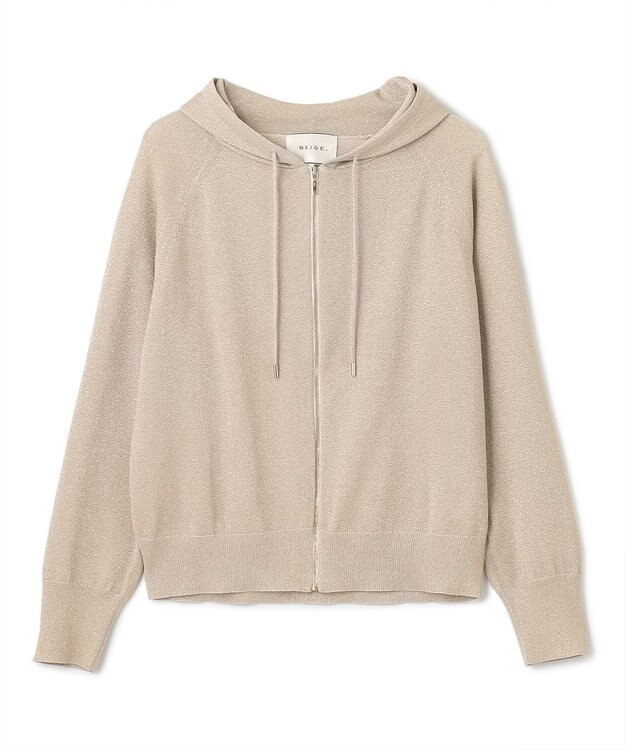BEIGE， 【S-size】JUSSIEU / ラメ ニットパーカー Gold