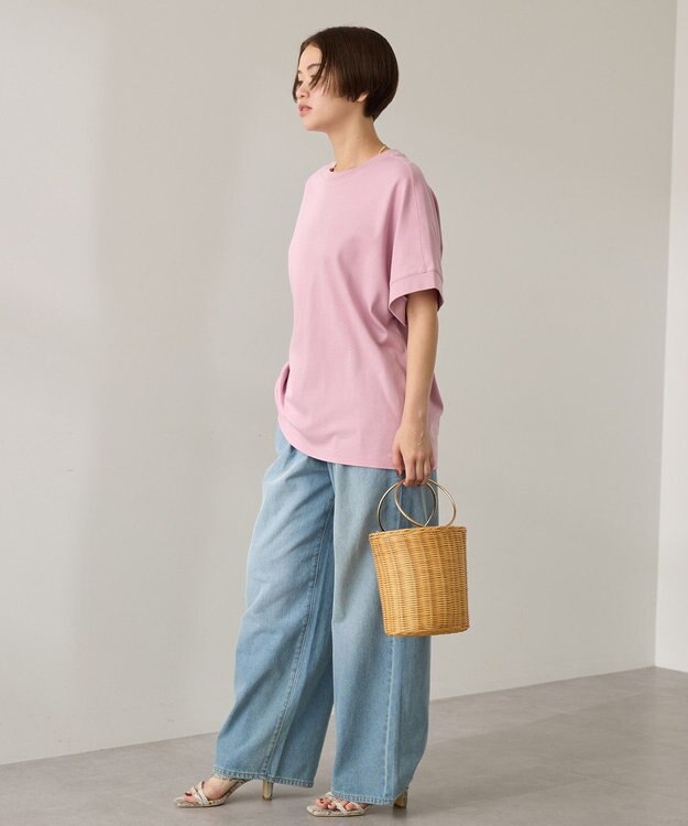 AMERICAN HOLIC 【接触冷感】スムースフレンチスリーブプルオーバー Pink