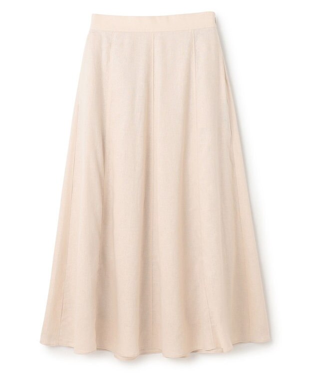 UNFILO リネンレーヨン セミフレアスカート ベージュ