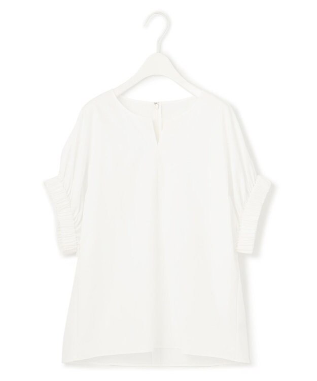 ICB 【接触冷感・UVカット・洗える】ヴィンテージスパンブロード デザインブラウス オフホワイト系