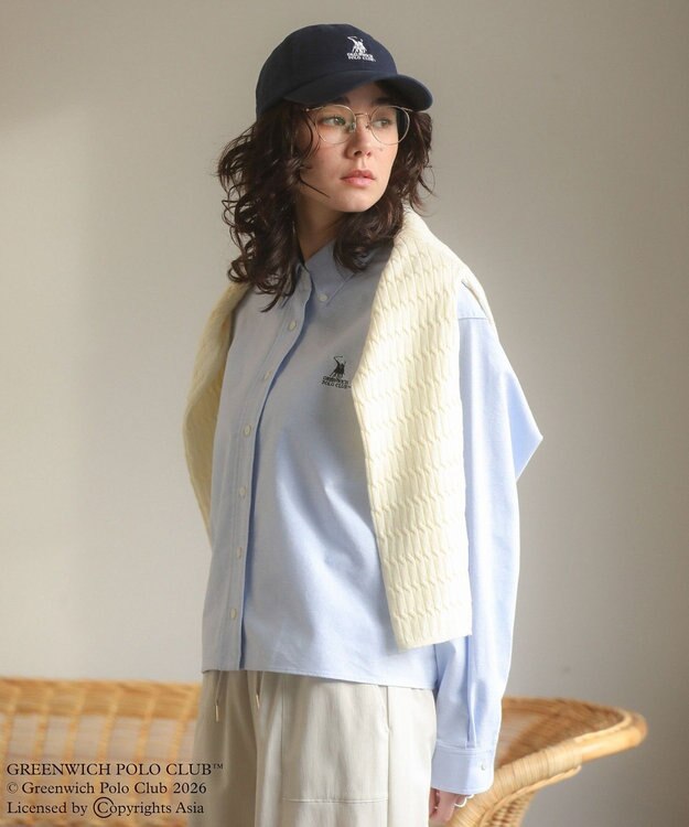 Green Parks GREENWICH POLO CLUB(TM)クロップドシャツ Sax