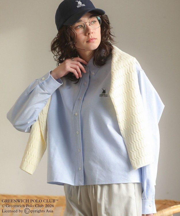 Green Parks GREENWICH POLO CLUB(TM)クロップドシャツ Sax