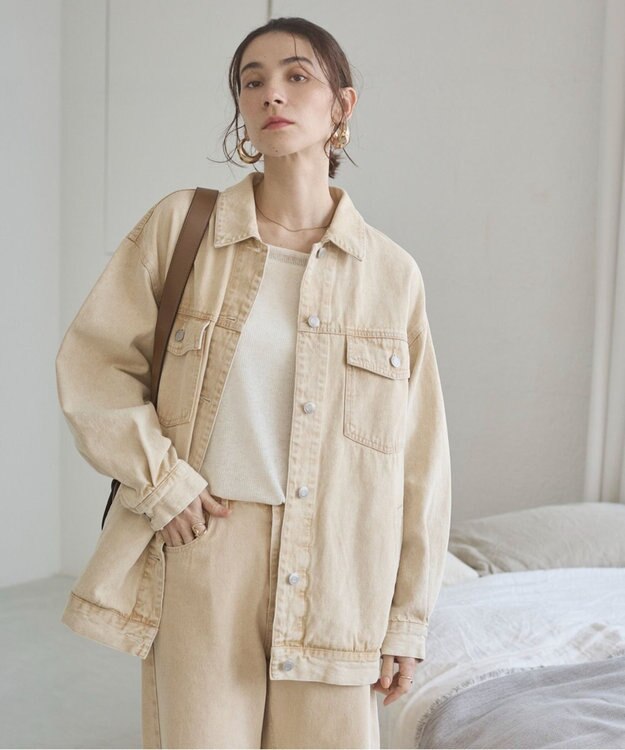 WEGO 【ANGIE VINTAGE】オーバーサイズデニムジャケット イエロー