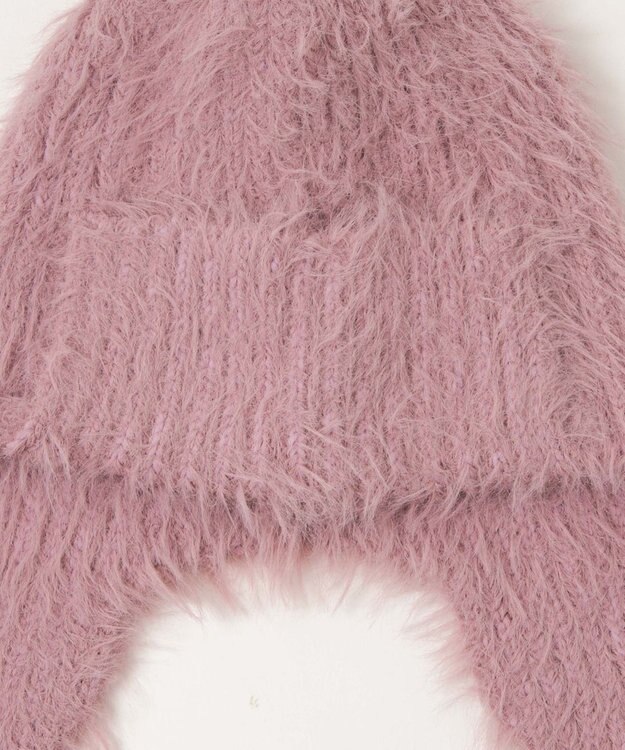 WEGO シャギーイヤーフラップニットキャップ ライトピンク