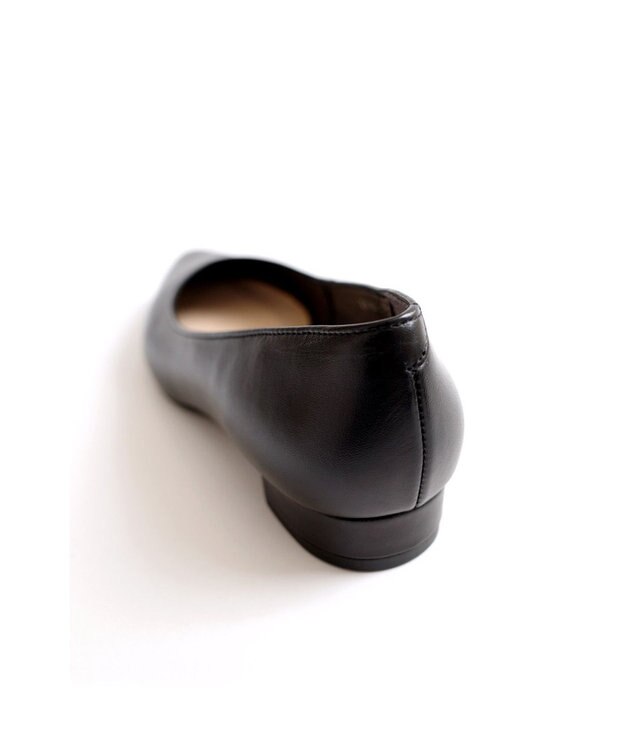 Pointer 日本製 本革美脚ローヒールパンプス ブラック